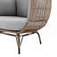 Fauteuil ovale autoportant Spezia en brun clair et gris