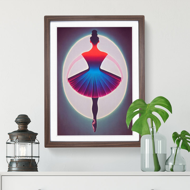 Celebrated Ballerina - Wall Art, 66cm H x 48cm W x 2cm D, Walnut Framed, White