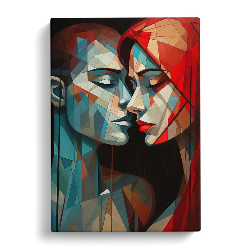 Lovers Geometric No.3 - Wrapped Canvas, 76cm H x 50cm W x 3cm D