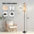 PeeNoke 68.5" Standing Floor Lamp 1960s Abstract Mid Century Modern Shapes Colors Dimmable Metal Pole Lamp with Linen Lampshade LED Bulb Included