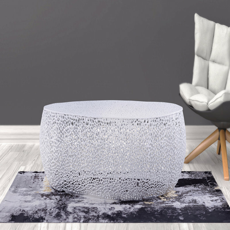 Table basse ovale, Blanc