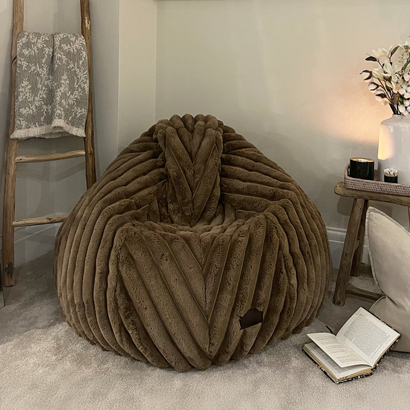 Polyester Refillable Bean Bag Chair, Brown