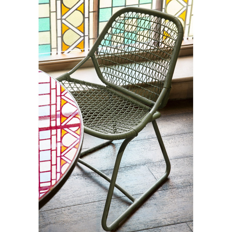 Sixties Outdoor Dining Side Chair, Liquorice