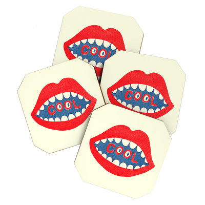 Wood 4 Piece Coaster Set