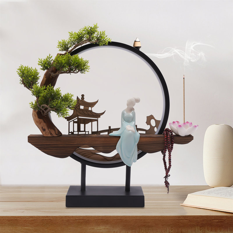 Tymere Ceramic Backflow Incense Holder with LED Light
