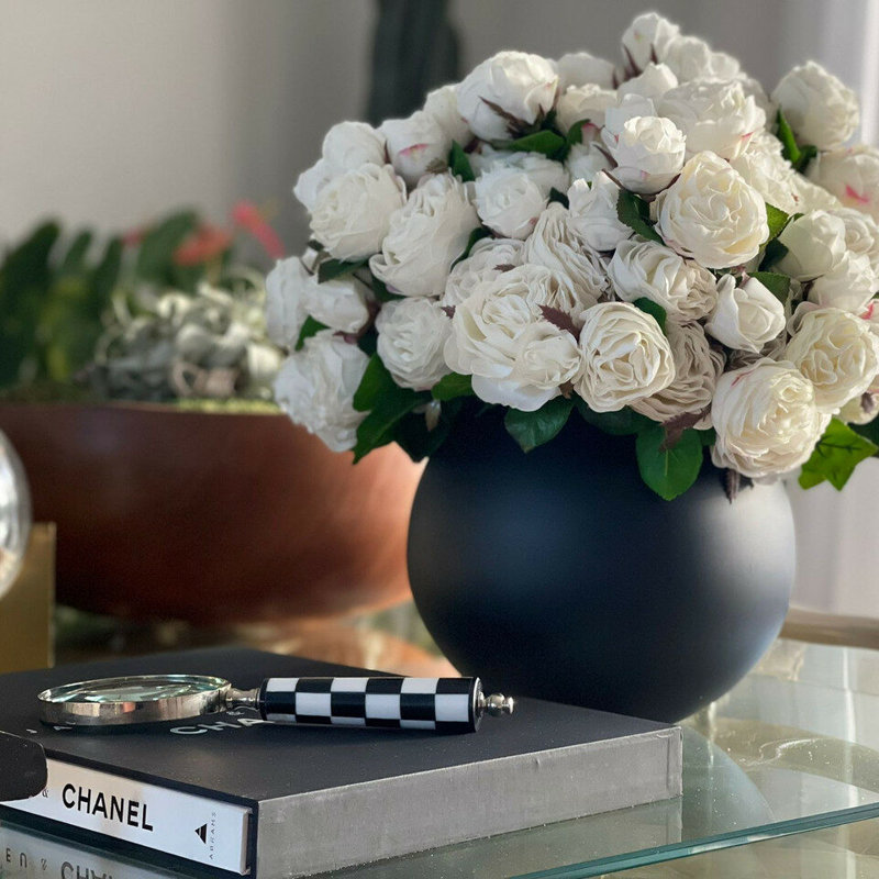 Arrangement in Vase, Black, White