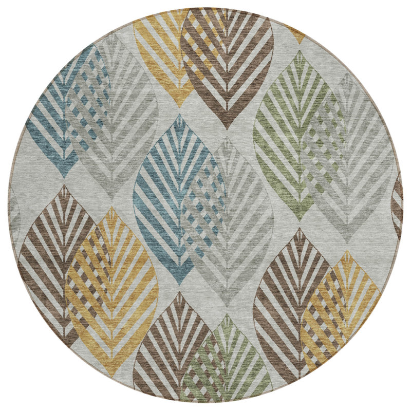 Tapis rond bleu 8 po