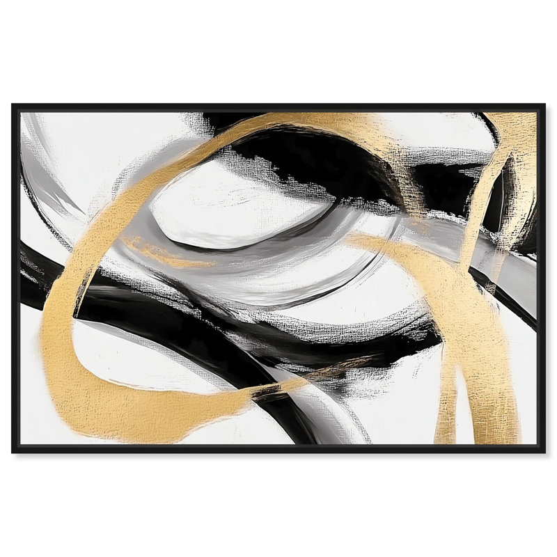 Toile Midas Arc I par Art Remedy, H 11 po x l 16 po, Noir, Cadre flottant