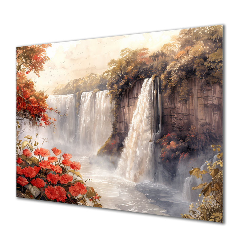 Chutes d'Iguazu dans la jungle de l'Argentine II - impression d'art mural jungle, Métal, H 12 po x l 20 po x P 1 po