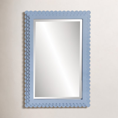 Pastel Scallop Mirror Blue