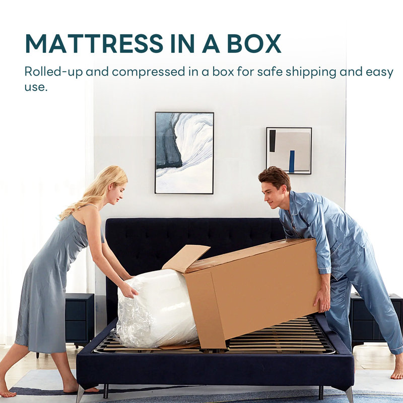 Matelas en mousse viscoélastique imprégnée de gel avec housse amovible, mi-ferme, certifié CertiPUR-US, matelas dans une boîte