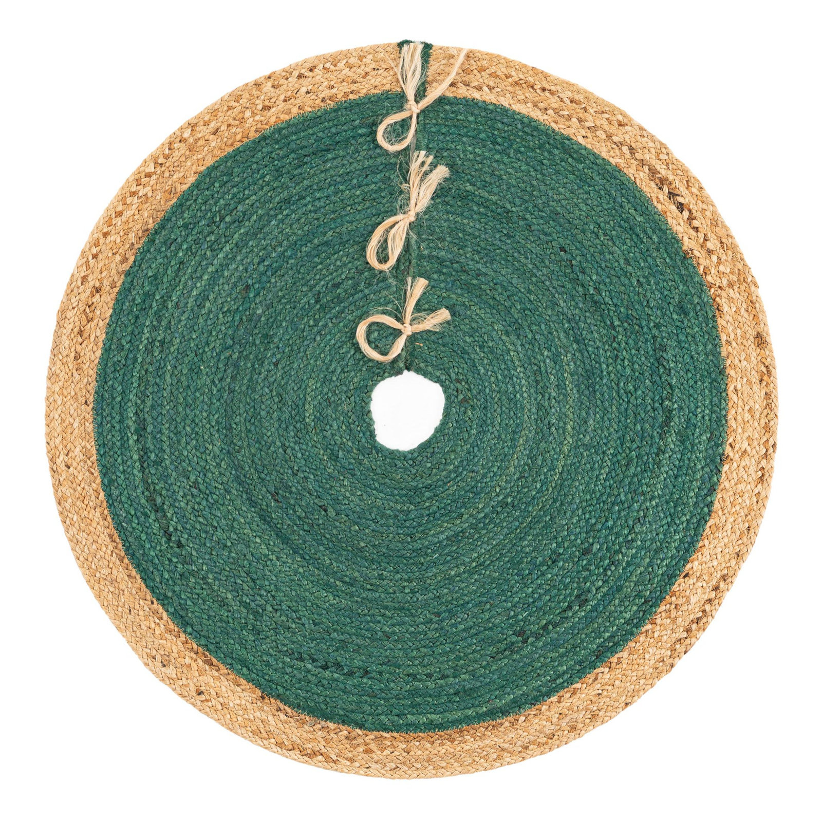 Burlap Tree Skirt, Round 3'1", Green