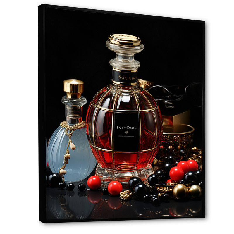 Sheppey Fashion Perfume Fusion - Imprimé, Cadre flottant noir, H 40 po x l 30 po x P 1,5 po