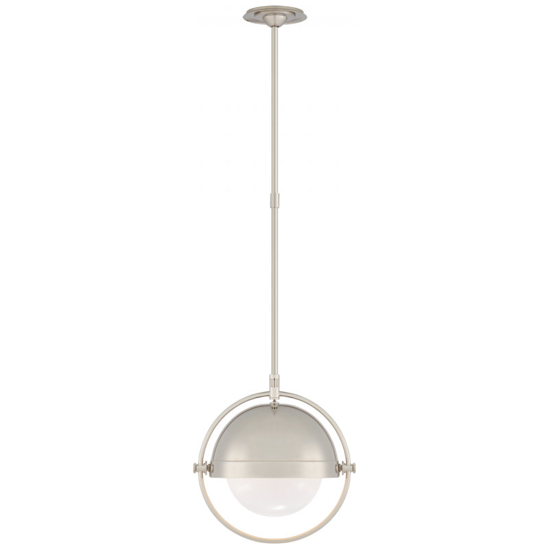 Thomas O'Brien Decca 1 - Light Pendant, Polished Nickel, 16.5" H x 15.75" W x 15.75" D