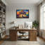 Paysage et nature, arbre coloré, coucher de soleil, peinture d'art-870623397