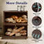 Boîte à pain empilable pour comptoir de cuisine, bac de rangement de pain en bambou à 2 niveaux pour les collations de boulangerie Boîte à pain de ferme avec fenêtre en acrylique pour armoire garde-manger-2042586516
