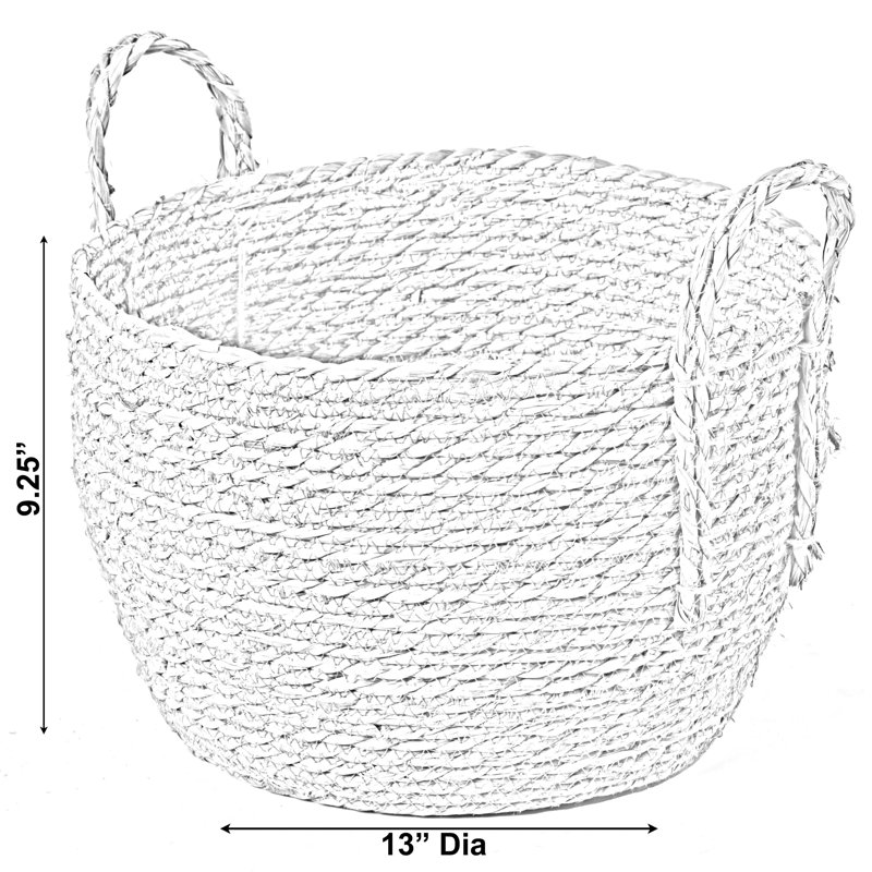 Dovecove Wicker Basket, 9.25" H x 13" W x 13" D