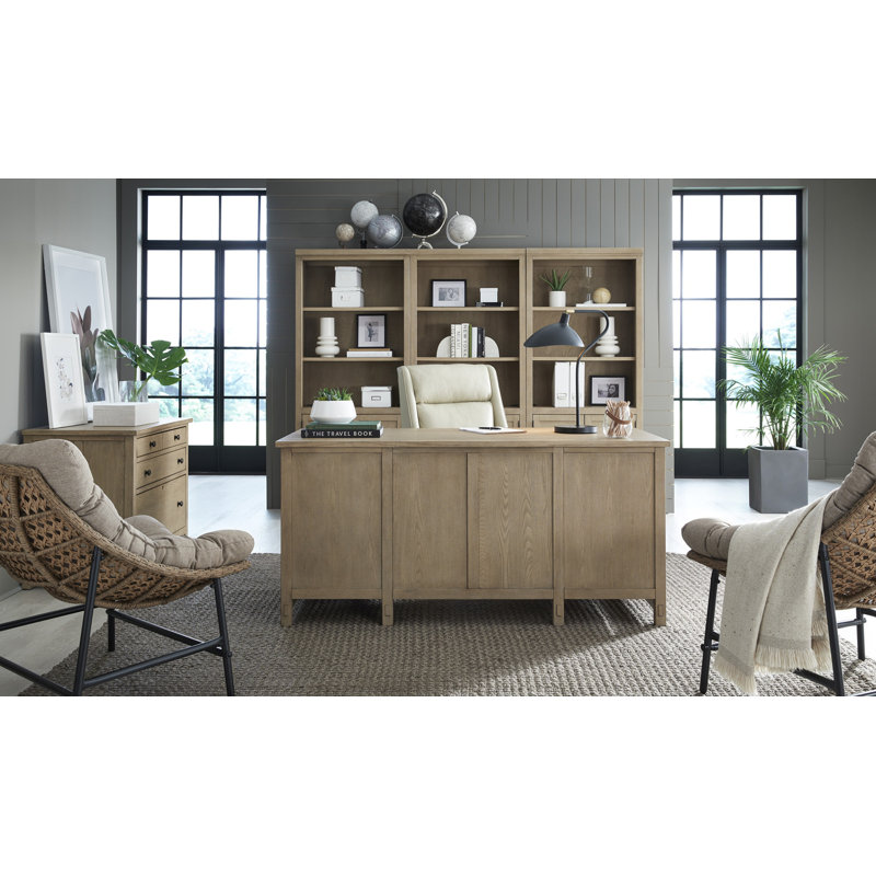 Fauteuil de direction en cuir Presley, Beige