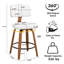 Swivel Upholstered and Faux Leather Bar Stool-600749004