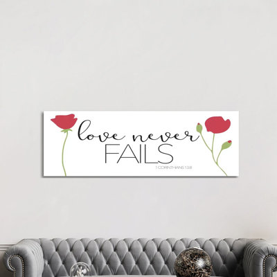 Love Never Fails by Mlli Villa - Panoramic Print on Canvas