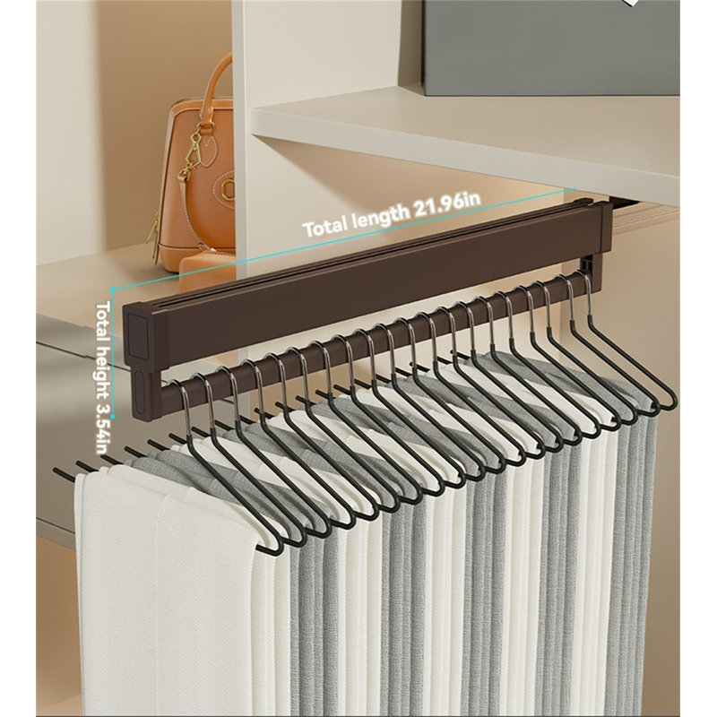 Porte-pantalons extensible en aluminium de qualité supérieure avec glissière