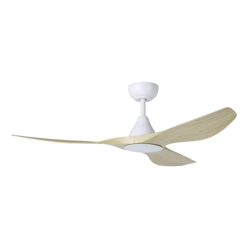 Syeed Ceiling Fan, Gray Wood, White, 52"