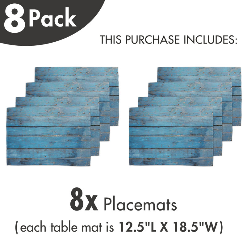 Ensemble de 8 napperons en bois East Urban Home