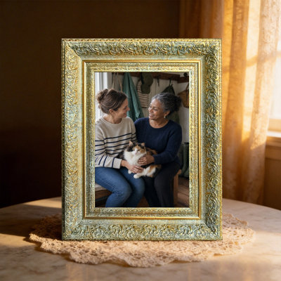 Cadre photo sophistiqué doré antique 1PC 8 po x 10 po avec finition maison