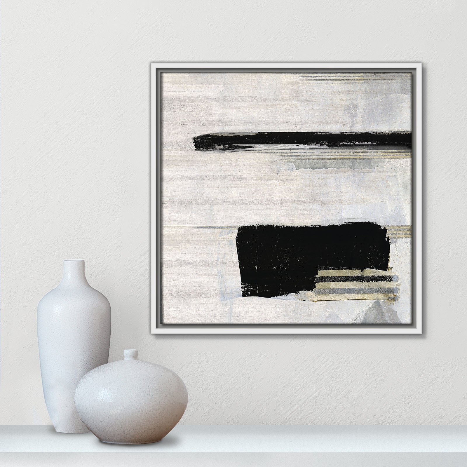 La Bande II Print by Sally Swatland, 17.5" H x 17.5" W, White