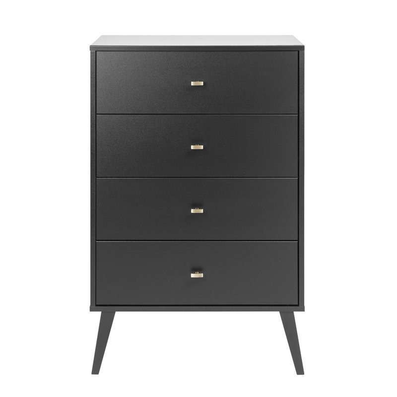 Breux 26.5'' W 4 - Drawer Dresser, Black