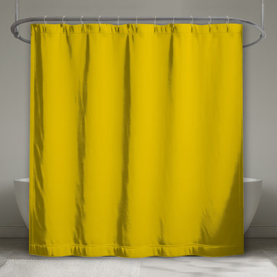 Solid Yellow Background Shower Curtains Extra Long