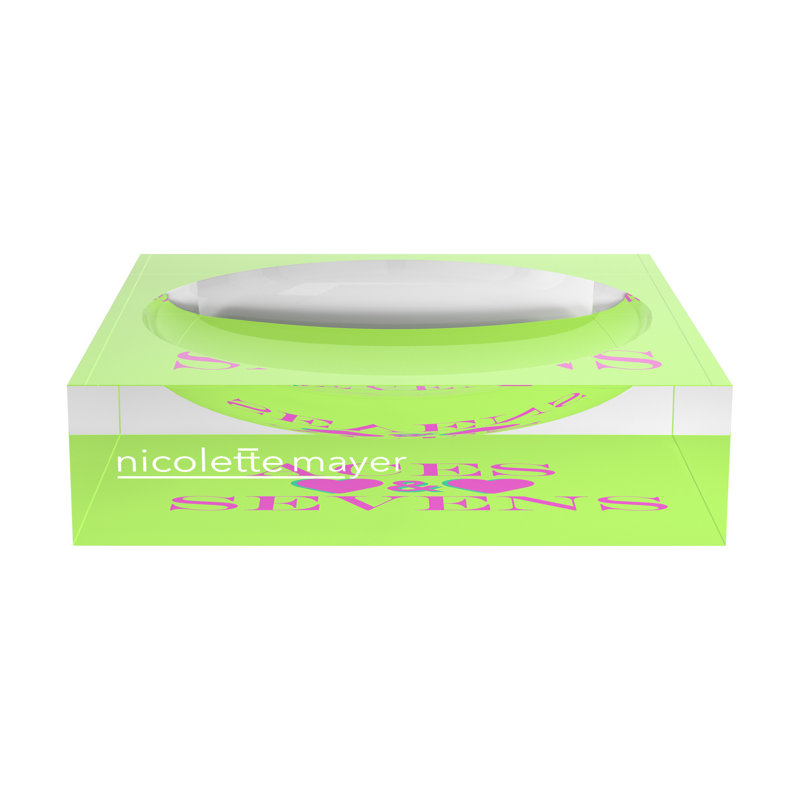 Canasta Aces & Sevens Key Lime Pink Candy Catchall Dish, 6"W x 6"D x 2"H