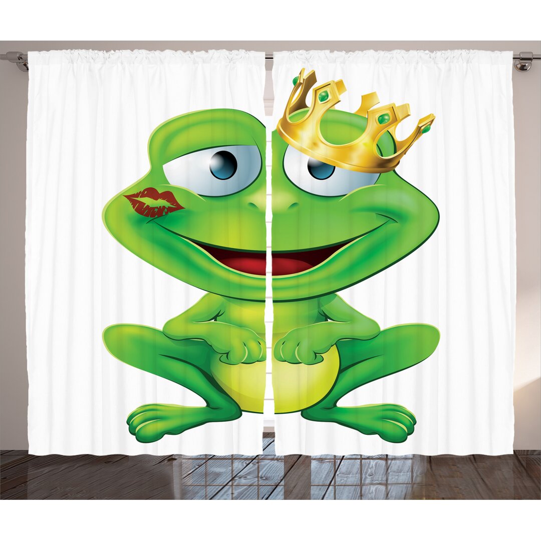 Rustikaler Vorhang, Crown Frog Prince, Bunt, Mehrfarbig