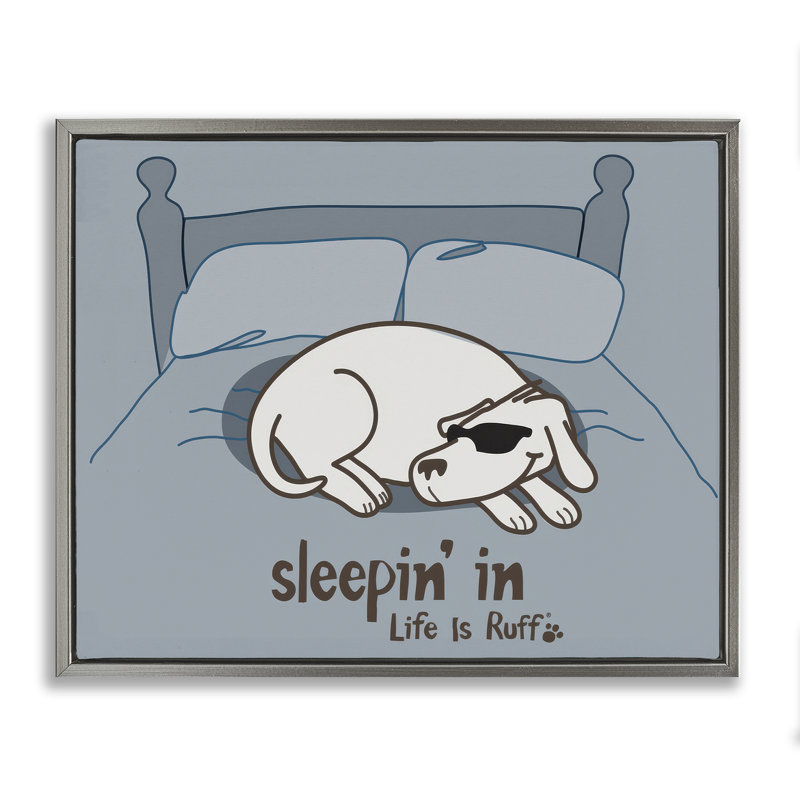  «Sleeping In Dog», art mural encadré par LIR, Cadre flottant gris lustré, H 25 po x l 31 po