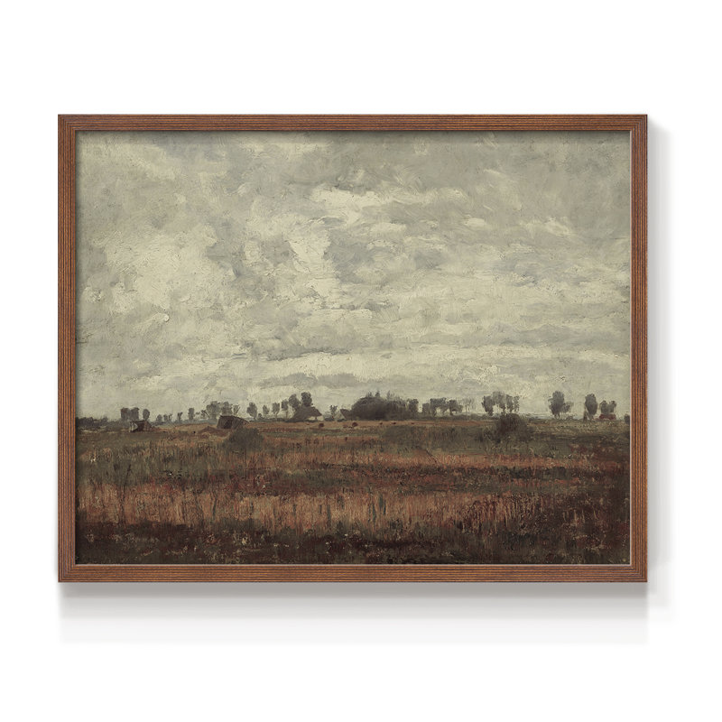 Paysages rétro-DCxxxi-impression encadrée - réversible, H 16 po x l 20 po, Noyer