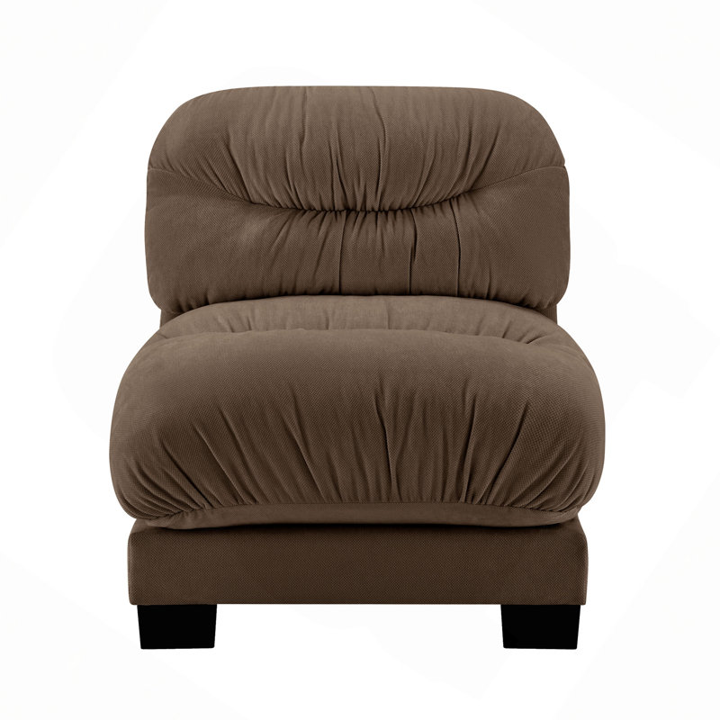 Canapé sans accoudoirs Flora Chenille, Brown, Brown Chenille
