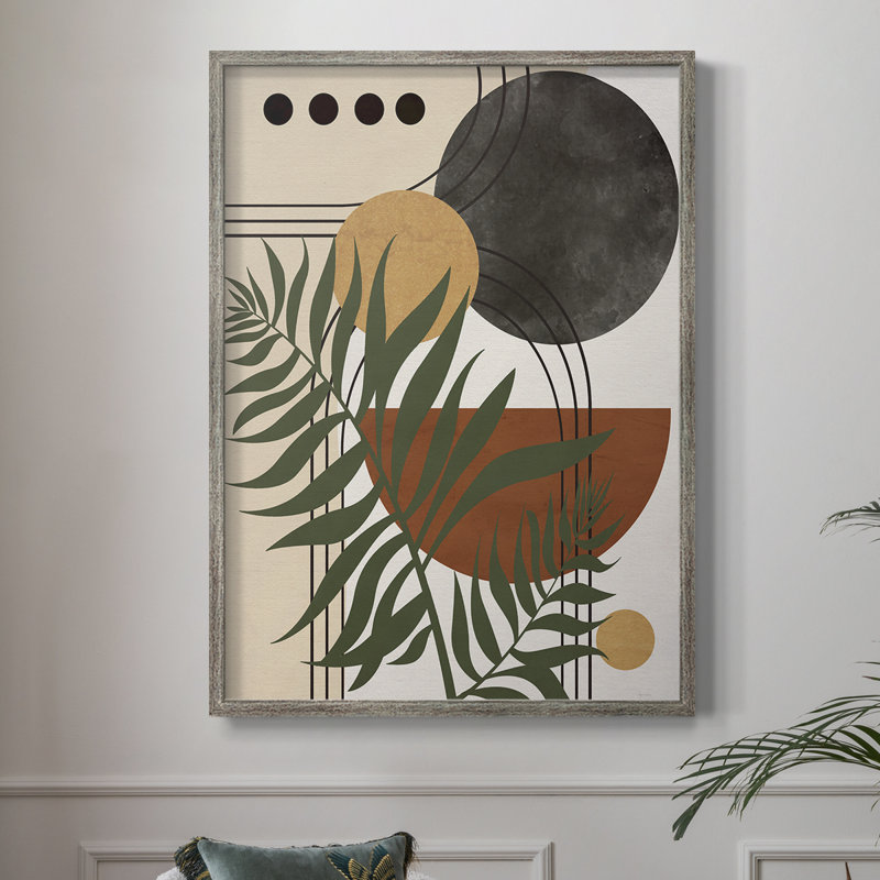 «Contemporary Palm II», reproduction encadrée - bois massif 48976, H 11 po x l 9 po
