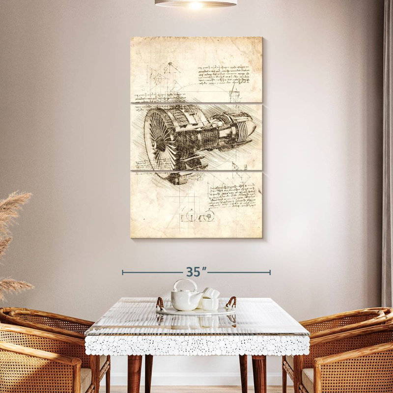 Jet Engine Sepia, 50" H x 32" W