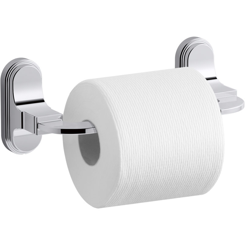 Industrial Toilet Paper Holder, Polished Chrome