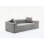 Tissu bouclé gris foncé - 3 places et 2 places avec coussins, table de bout, pièce confortable et confort élégant-1672348840