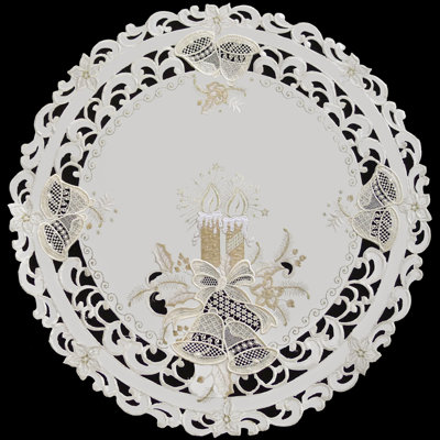 Puckett Polyester Floral Round Doily