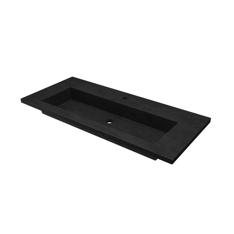 Plateau de meuble-lavabo en béton avec lavabo 48,5 po Capistrano, Simple, Gris anthracite