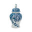 Vase décoratif classique en porcelaine bleu et blanc avec motif floral et oiseau, H 15,2 "avec couvercle