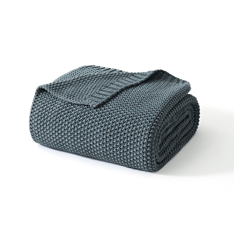 Jeté en coton EverGrace, Throw (50" x 60"), Dusk Blue