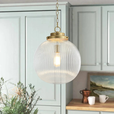 Luminaire suspendu sphère en verre 1 lumière
