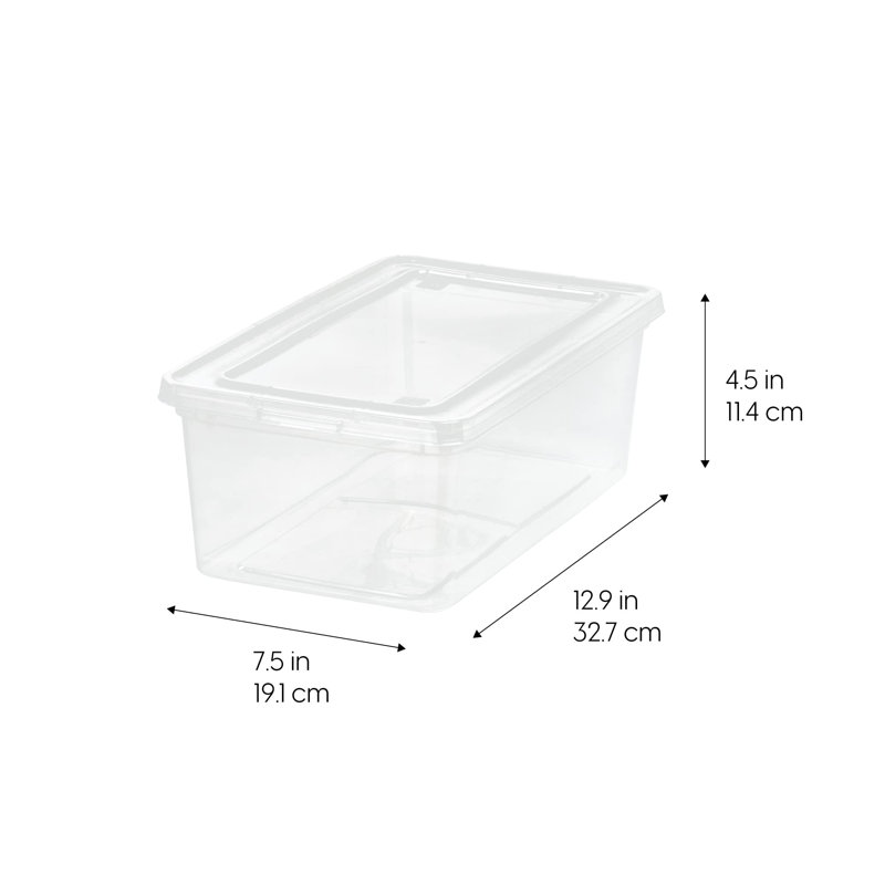 6-Pack Storage Bins With Lids, 6 Quart - Crystal Clear, Shoe Boxes Stackable Containers Organize Shoes Closet Shelves, Teacher Tools Classroom Organization, Game - BPA-Free Plastic