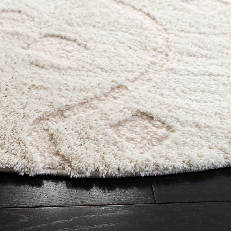 Atisha Shag Performance Abstract Rug, Round 6'7"