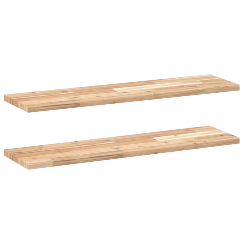 Ariani Solid Wood Floating Shelf, 2cm H x 80cm W x 20cm D, Natural