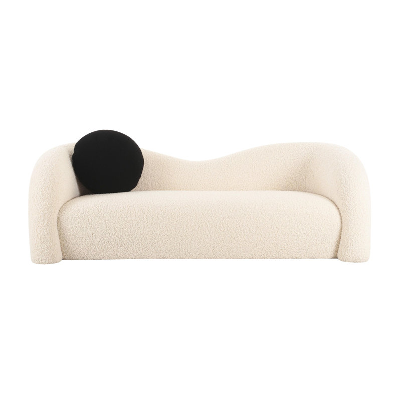 Tov Furniture Leonie Beige Faux Shearling 84" Sofa
