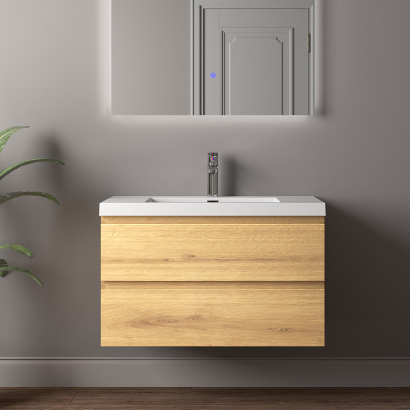 Meuble-lavabo mural simple 36 po A.Oak, 36"